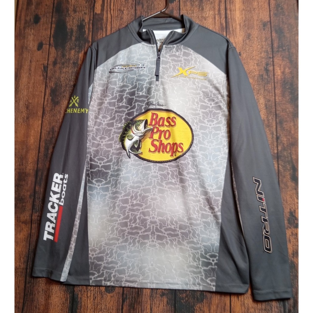 Bass Pro Shops Men's 1/4 Zip Pullover Long Sleeve Fishing Shirt Size Medium